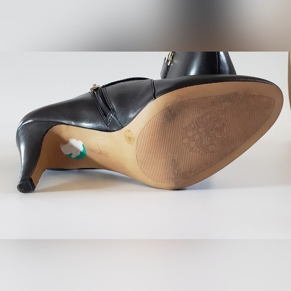 Vince Camuto Vonilesa Women's Black Leather Boot With Gold Buckle Size 8 - Picture 9 of 11